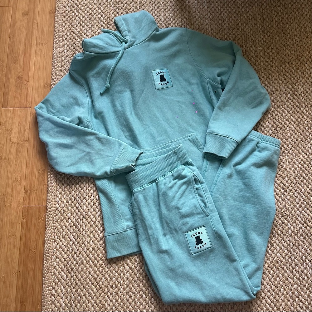 Teddy Fresh Baby Blue Basic Essentials Hoodie & S… - image 1